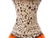 Mid-Century West German Glazed Porcelain Vase, Orange, Eggshell & Brown 10" Tall For Sale - Image 9 of 10
