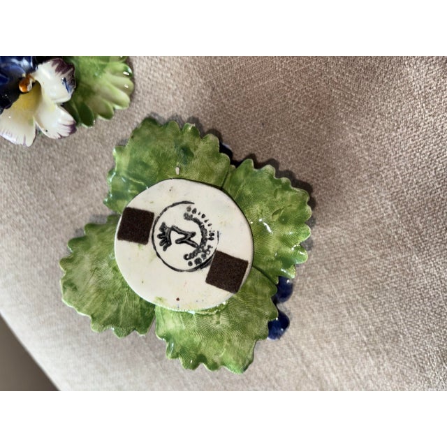 Capodimonte Vintage Italian Capodimonte Floral Porcelain Candlestick Holders - A Pair For Sale - Image 4 of 5