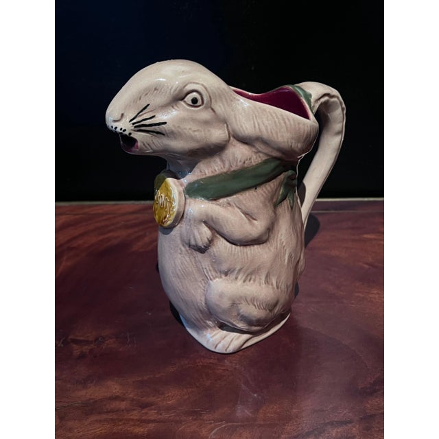 French Majolica Rabbit Pitcher Made for the Int'l Exhibition in Paris ...