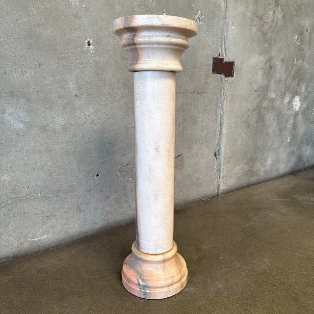 Mid 20th Century Vintage Blush Marble Column Pedestal #5 For Sale - Image 5 of 11