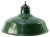 Vintage Industrial American Green Enamel Pendant Light For Sale