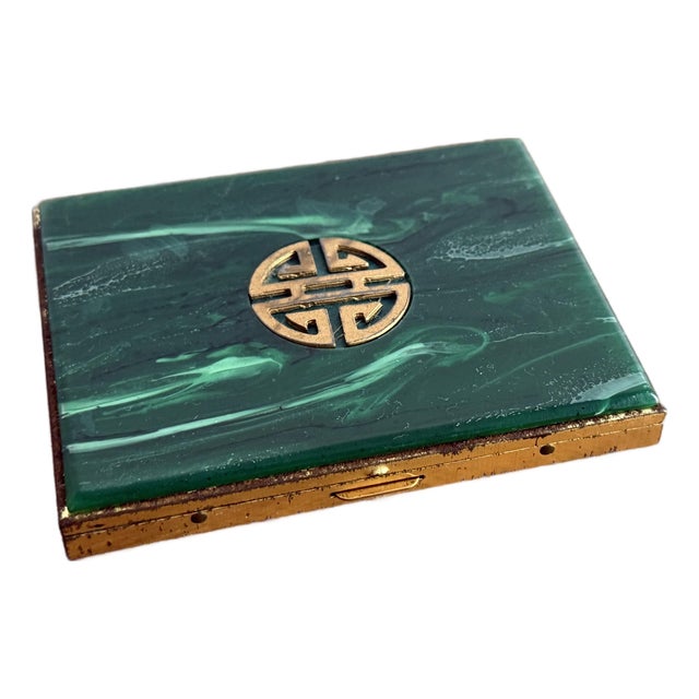 Faux Malachite Cigarette Box For Sale