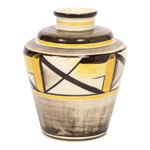 1920s Art Deco Ceramic Vase With Hand-Painted Detailing by Arthur Percy for Gefle