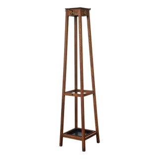Industrial English Oak Coat Stand by Astrola, 1930 For Sale