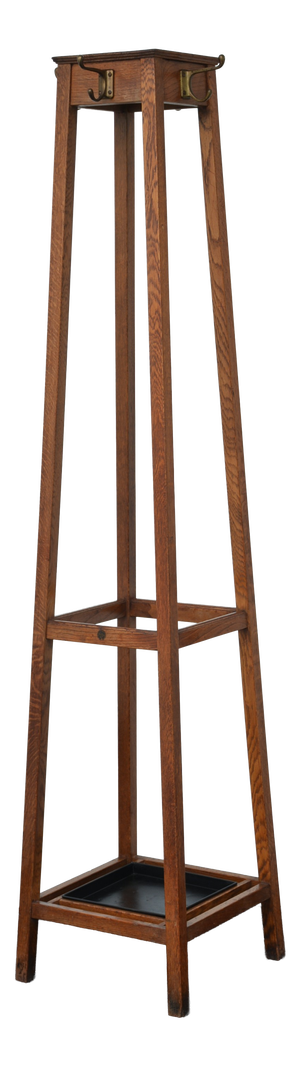 Industrial English Oak Coat Stand by Astrola, 1930