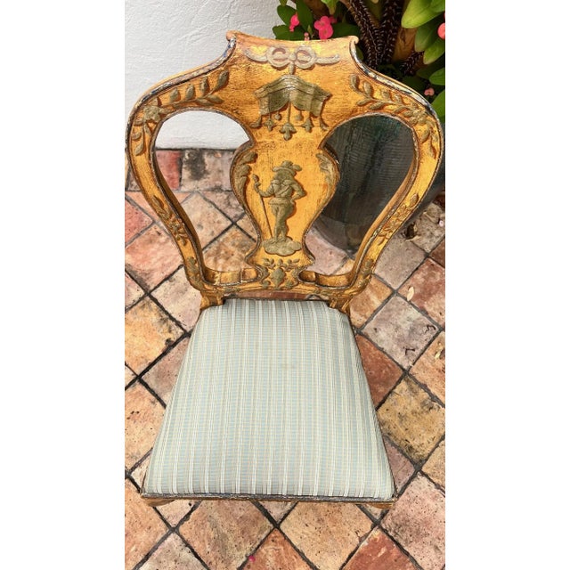 Yellow Late 1800s Italian Side Chairs- a Pair For Sale - Image 8 of 10