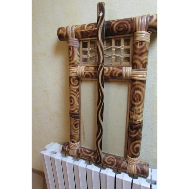 Bamboo and Rattan Mirror, 1970s For Sale - Image 4 of 8