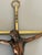 Antique Bronze Crucifix on Brass Cross For Sale - Image 4 of 5