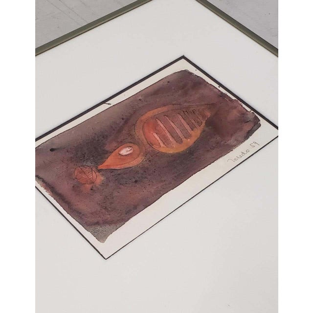Abstract Francisco Toledo Original Watercolor Painting c.1959 For Sale - Image 3 of 4