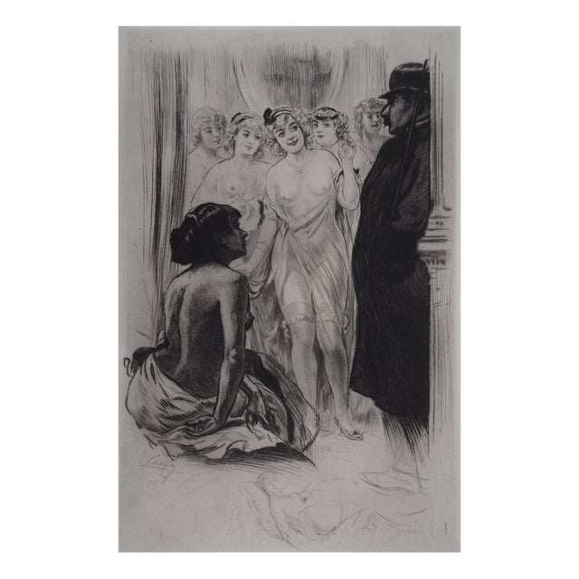 Alméry Lobel-Riche, Waiting for the Client, Original Etching For Sale