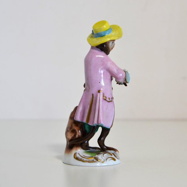 1950s Porcelain Figurine from the Series Monkey Band from Volkstedt Manufactory, Germany, 1940s For Sale - Image 5 of 10