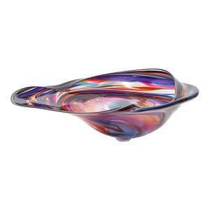 Monumental David Goldhagen Blown Art Glass Centerpiece Bowl, American