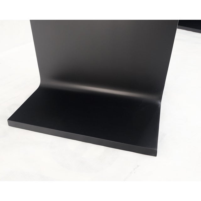 Mid-Century Modern Pair Ward Bennet Black Enamel i Beam End Side Occasional Tables Stands Mint For Sale - Image 3 of 13