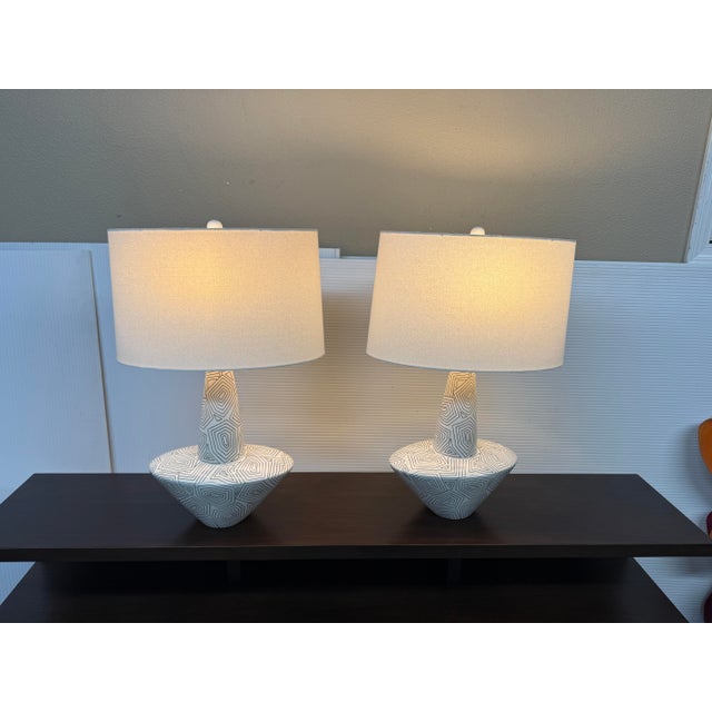 Arteriors Toronto Ceramic Table Lamps, Pair For Sale - Image 11 of 12