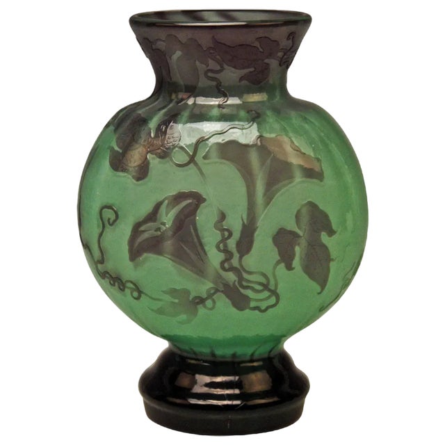 Art Nouveau Fire Polished Vase from Emile Gallé, Nancy, France, 1890s For Sale