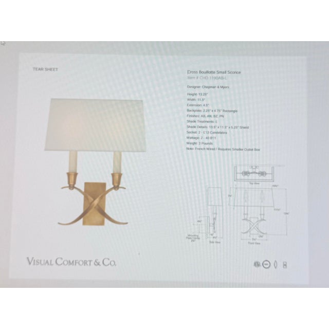 2020s Antique Brass Visual Comfort Small Cross Bouillette Sconce For Sale - Image 5 of 5