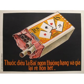 1915 Vietnamese Cigarette Poster, La Bai / Les As For Sale