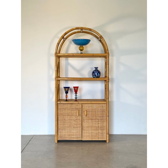 Mid-Century Modern Vintage Bamboo Bookcase, 1970s For Sale - Image 3 of 12