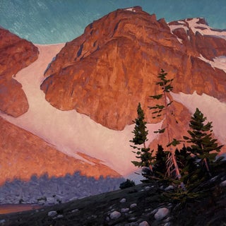 Paintbrush Divide by Cody Erickson | Oil Painting of mountains and trees at sunset For Sale