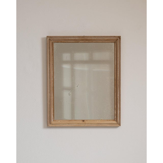 19th Century France Weathered Honey Oak Carved Oak Window-Pane Mirror For Sale In Greensboro - Image 6 of 8