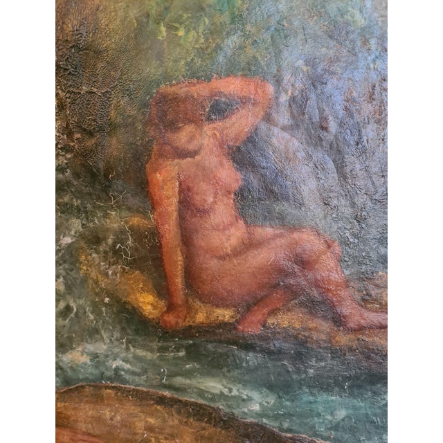 Hoshizaki Konosuke, The Nude Female Bathers, 20th Century, Impasto Oil on Canvas, Framed For Sale - Image 3 of 14