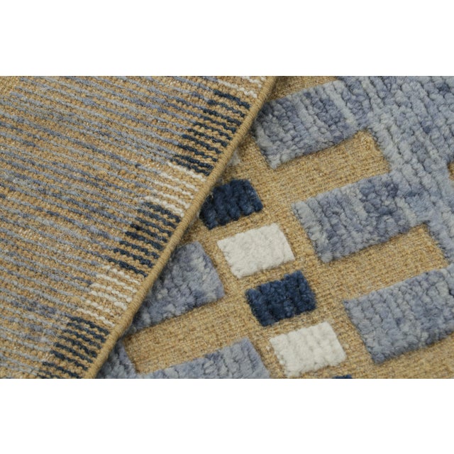 Textile Rug & Kilim’s Scandinavian Style Rug in Blue, Beige-Brown Geometric Patterns - 5x7 For Sale - Image 7 of 7