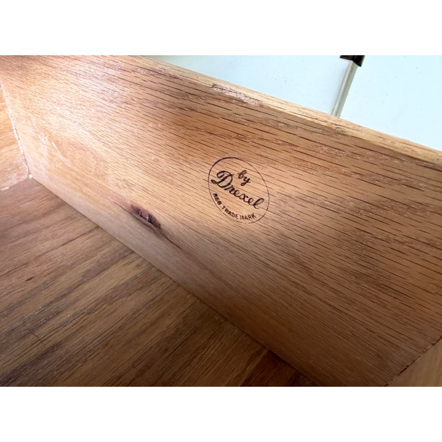 Mid Century Drexel Esperanto Buffet Credenza With Geometric Paneled Doors For Sale - Image 10 of 17