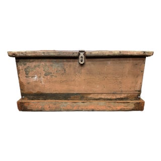 19th Century Antique Pine Tool Box With Insert and Tool Holders For Sale
