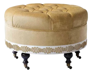 Tufted Velvet Round Ottoman