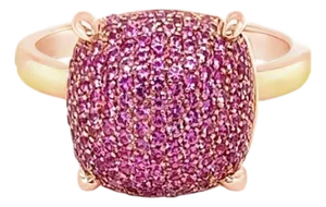 Tiffany & Co. Picasso Pink Sapphires Sugar Stacks 18k Rose Gold Ring - Size 7