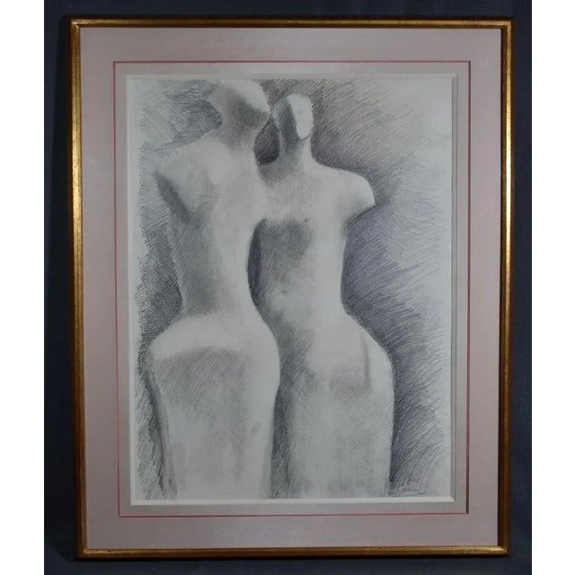 Gérard RAMON (1935-2021) "Sculptural Forms" Pencil drawing signed at the bottom right. Dimensions: 24.4 x 18.5 inches;...