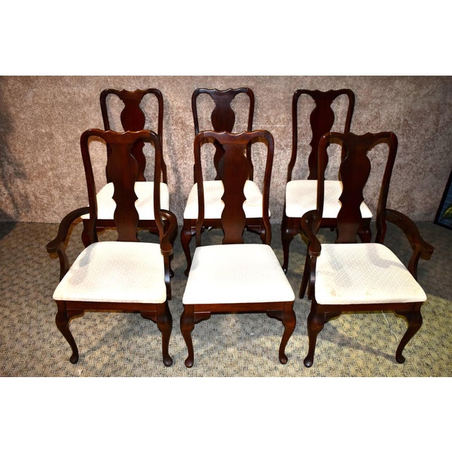 Vintage Singer Furniture Queen Anne Style Dining Chairs Set of 6