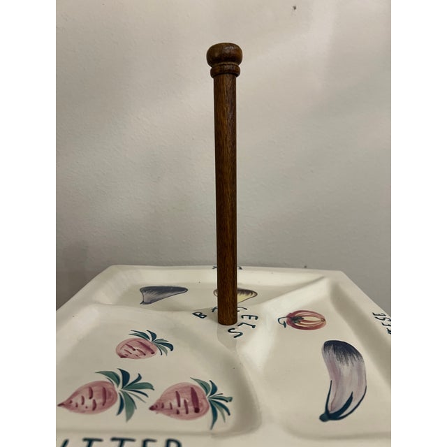 1950s Mid Century Bagels Lox Cheese Judaica Style Serving Tray Platter For Sale - Image 5 of 7