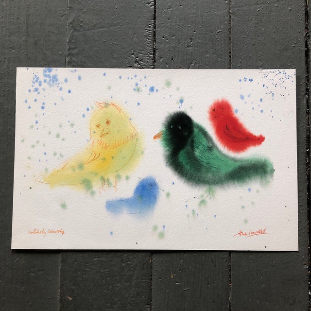 Original Hank Laventhal Abstract Watercolor Painting Signed “Unlikely