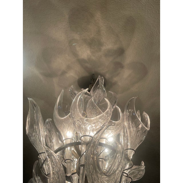 Mid-Century Modern Italian Hand-Blown Murano Glass Chandelier For Sale - Image 12 of 12