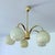 Art Deco Opaline Glass and Brass Pendant Light, 1950s For Sale - Image 15 of 15