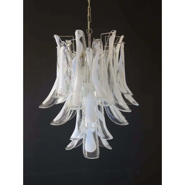 Glass Vintage Italian Murano Glass Chandelier with 30 Glass Petals, 1983 For Sale - Image 7 of 13