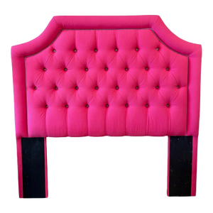 Custom Made Raspberry Pink Tufted Queen Headboard