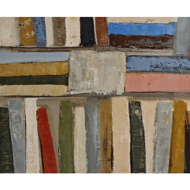 Blue Inspiration, Abstract Library, Contemporary Oil Painting, Framed by Sophie Dumont For Sale - Image 8 of 11