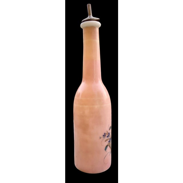 Victorian Glass Antique Barber Bottle Hand Painted Flowers For Sale - Image 16 of 16