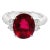 Rubellite Tourmaline Diamond Platinum Ring Size 5.75 For Sale