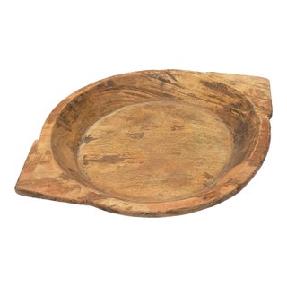 Monumental Rustic Wooden Platter or Serving Tray For Sale