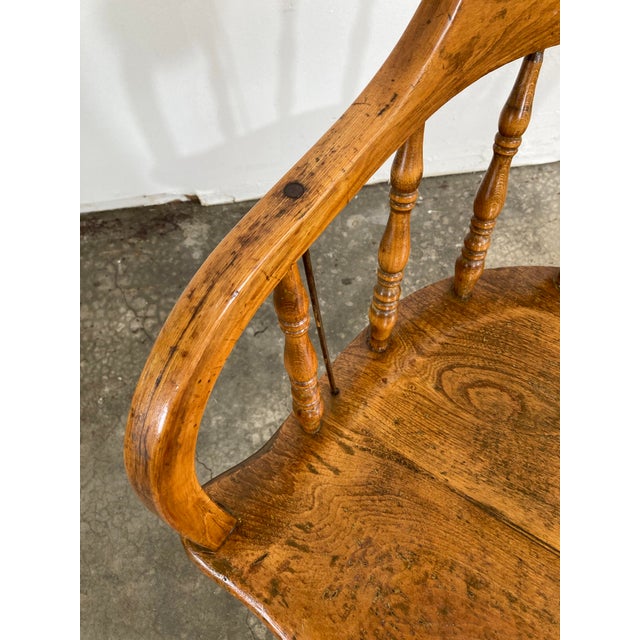 Antique Saloon Style Wood Captain's Chair For Sale - Image 11 of 12