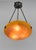 Daum freres & Louis Majorelle A wonderful French art deco hanging fixture in wrought iron with a Daum bowl in mottled...