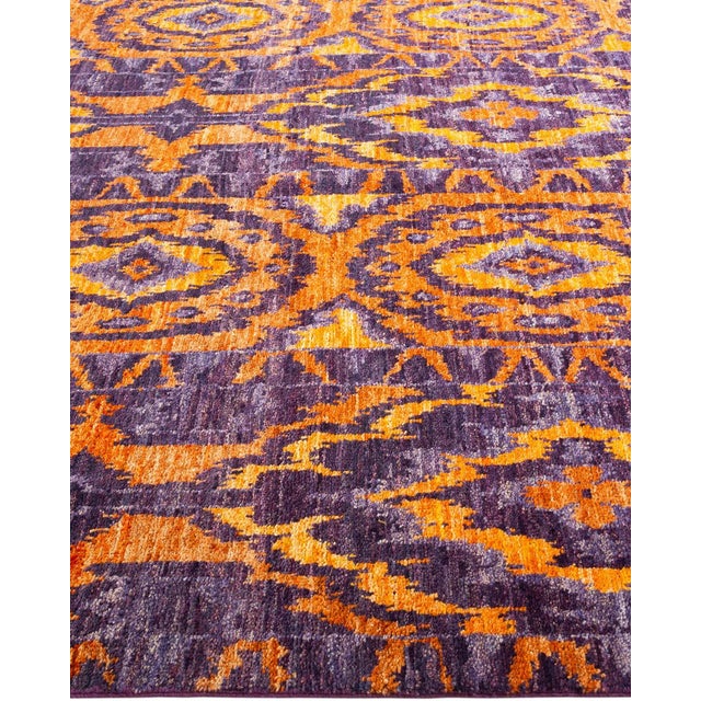 Solo Rugs Modern Hand Knotted Area Rug, Purple - 6' 1" x 6' 1" For Sale - Image 4 of 9