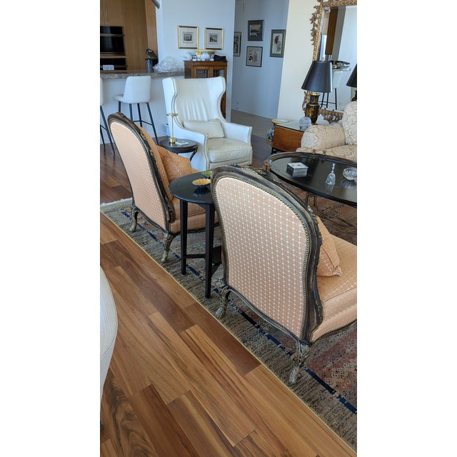 French Pair of Late 20th Century Slipper Chairs For Sale - Image 3 of 8