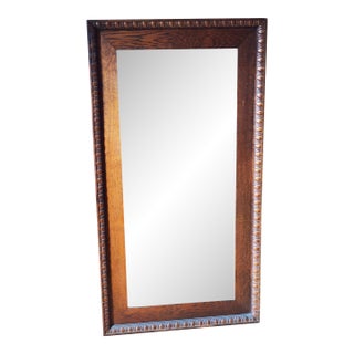 Antique Full-Length Eastlake Mirror, Quarter-Sawn Oak, C. 1880–1910 For Sale