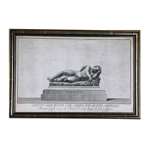 Antique 18th Century Framed Italian Etching - Sleeping Angel