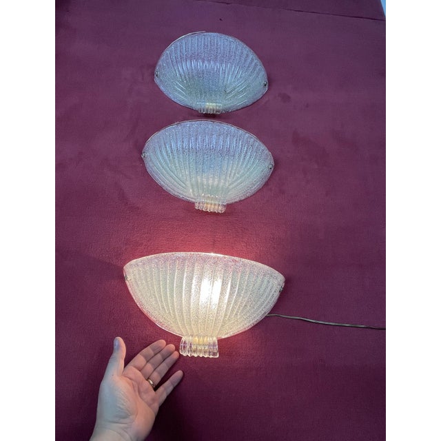 Mid-Century Murano Glass Wall Lamps, 1960s, Set of 3 For Sale - Image 9 of 18