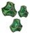 Sputnik Green Ceramic Wall Lights attributed to Pan Ceramics, Germany, 1970s, Set of 3 For Sale